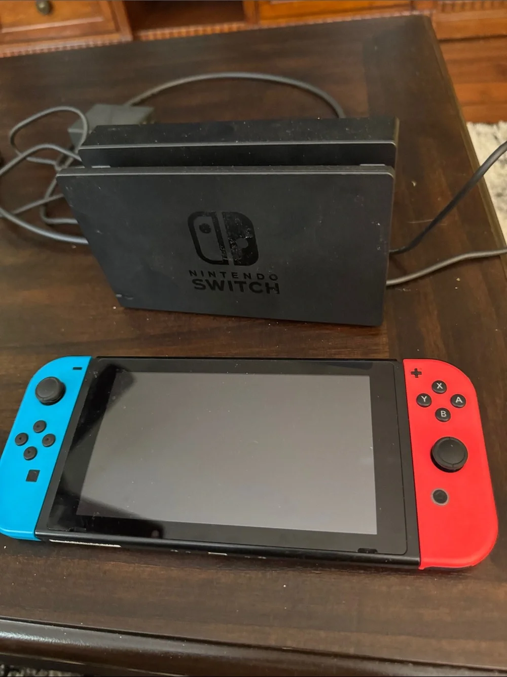 Nintendo Switch V2 with Neon Blue & Neon Red Joy‑Con Controllers w/Minecraft gam